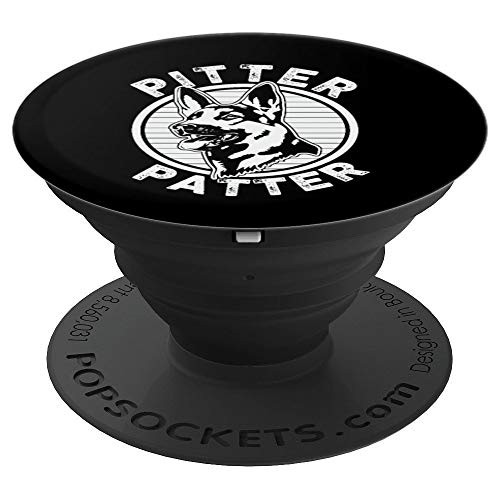 Funny Pitter Patter - Dog German Shepherd Dog Rescue Woof PopSockets Grip and Stand for Phones and Tablets