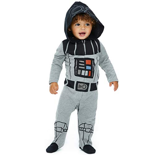 Star Wars Darth Vader Baby Boys Costume Zip-Up Footies with Hood 0-3 Months