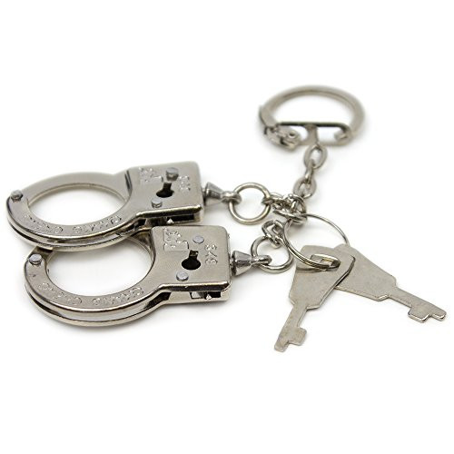 KIDSTHRILL Novelty Mini Handcuffs Party Favors | Set of 12 Thumb Finger Mini Handcuffs | Metal Handcuff Keychain with 2 Keys