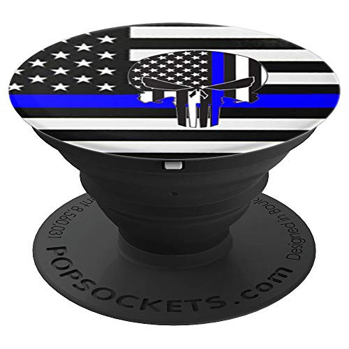 American USA Flag Thin Blue Line Skull Police Officer Gift PopSockets Grip and Stand for Phones and Tablets American USA Flag Thin Blue Line Skull Police Officer Gift PopSockets Grip and Stand for Phones and Tablets