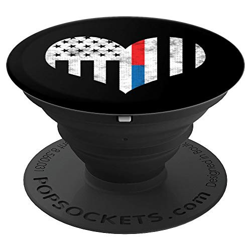 Thin Blue Line Thin Red Line American Flag PopSockets Grip and Stand for Phones and Tablets