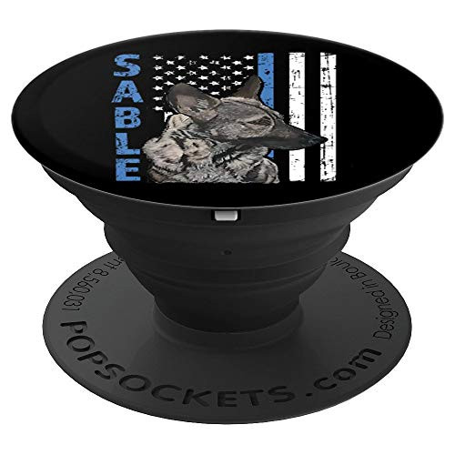 Sable German Shepherd K9 Thin Blue Line American Flag PopSockets Grip and Stand for Phones and Tablets