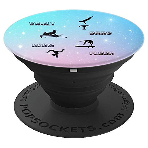 Girls Gymnastics Vault, Bars, Beam, Floor Pastel PopSockets Grip and Stand for Phones and Tablets
