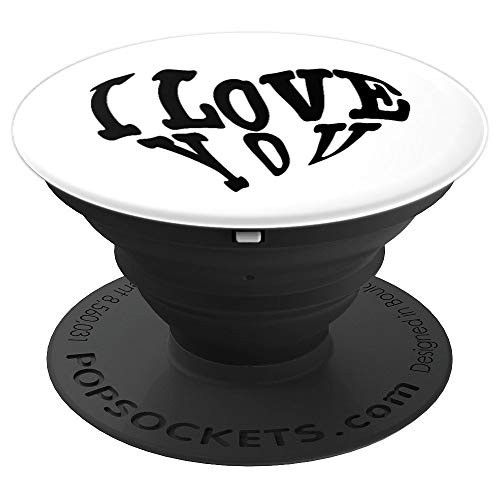I Love You Quote Squiggly Lines Vaporwave PopSockets Grip and Stand for Phones and Tablets