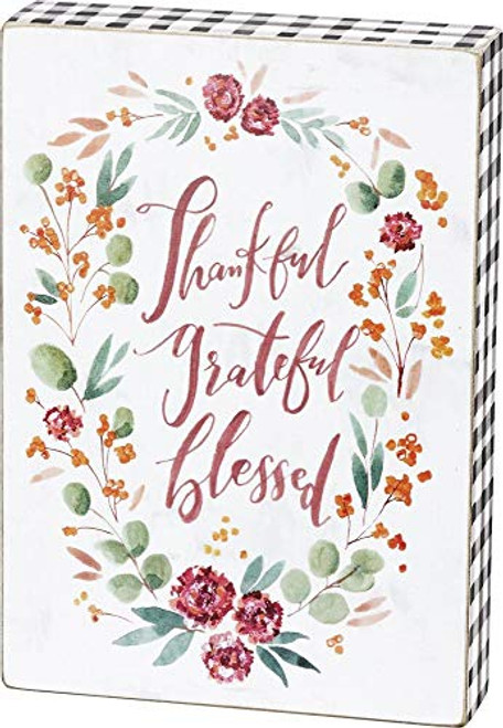 Primitives by Kathy Box Sign Thankful Grateful Blessed Home Decor Primitives by Kathy Box Sign Thankful Grateful Blessed Home Decor