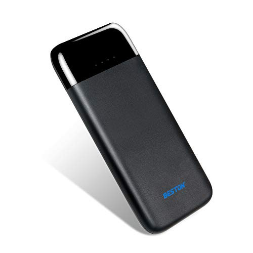 BESTON Portable Charger 10000mAh Power Bank with USB and Type-C Port, 10W-18W Fast Input and 12W-18W Fast Power Delivery Q.C 3.0 External Battery Pack for iPhone iPad Galaxy Android Phone Black