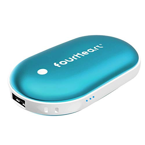 Fourheart Hand Warmers, 5200mAh Portable Double-Side Hand Warmer Rechargeable/Power Bank for iPhone,Samsung,Helps for Soothe The Pain and Uncomfortable of Arthritis Sufferers, Best Winter Gift