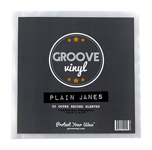 Groove Vinyl 50 Vinyl Record Sleeves | 12.75" x 12.75" | 3 Mil Clear Album Sleeves | Fits 12 Inch Single, Double, and Gatefold LPs | Protect Your Record Collection