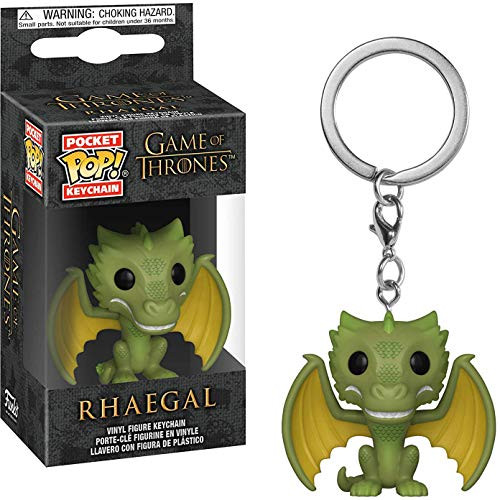 Funko Rhaegal: Game of Thrones x Pocket POP! Mini-Figural Keychain + 1 Official Game of Thrones Trading Card Bundle [37665]