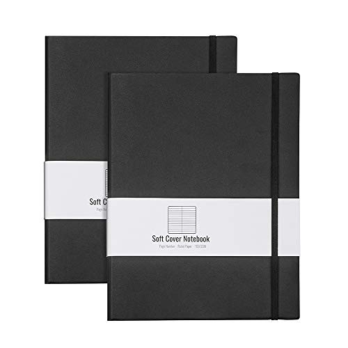 RETTACY Ruled Notebook/Journal 2 Pack - B5 Large Composition Notebook with 408 Pages Total,Thick Ruled Paper-100gsm,7.6 X 10