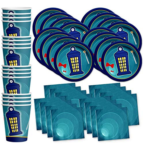 Time Traveler Birthday Party Supplies Set Plates Napkins Cups Tableware Kit for 16 by Birthday Galore Time Traveler Birthday Party Supplies Set Plates Napkins Cups Tableware Kit for 16 by Birthday Galore