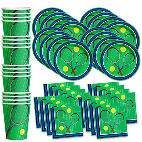 Tennis Birthday Party Supplies Set Plates Napkins Cups Tableware Kit for 16 by Birthday Galore Tennis Birthday Party Supplies Set Plates Napkins Cups Tableware Kit for 16 by Birthday Galore