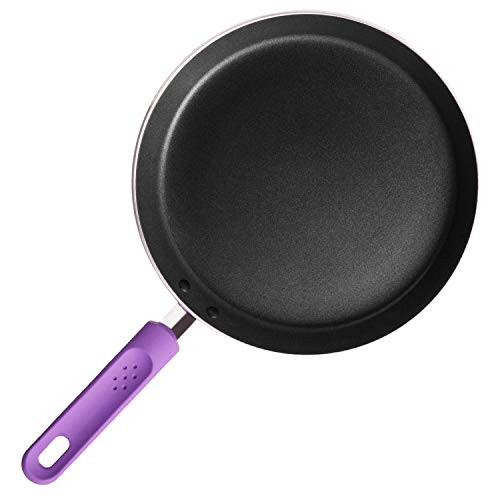 ROCKURWOK Non-Stick Fry Pan, Pancake Omelette Crepe Saute Skillet, Stainless Steel, 9.5-Inch, Purple ROCKURWOK Non-Stick Fry Pan, Pancake Omelette Crepe Saute Skillet, Stainless Steel, 9.5-Inch, Purple