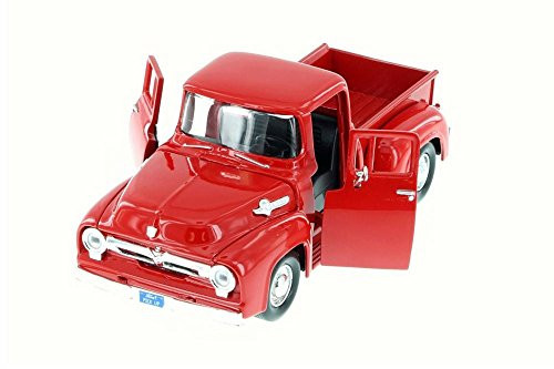 1955 Ford F-100 Pick Up Truck, Red - Motor Max 79341AC/R - 1/24 Scale Diecast Model Toy Car