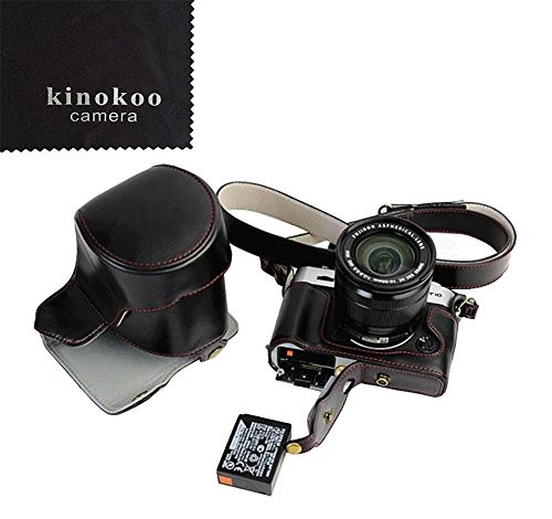 kinokoo Full Protection Bottom Openable Version Protective PU Leather Camera Case,Bag with Tripod Design Compatible for Fujifilm X - T20 and X-T30 16-50mm &18-55mm Lens + Shoulder Belt(Black) kinokoo Full Protection Bottom Openable Version Protective PU Leather Camera Case,Bag with Tripod Design Compatible for Fujifilm X - T20 and X-T30 16-50mm &18-55mm Lens + Shoulder Belt(Black)