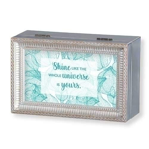 Roman Music Box Shine Like Silver SM Box Words Kindness Plays Clair De Lune