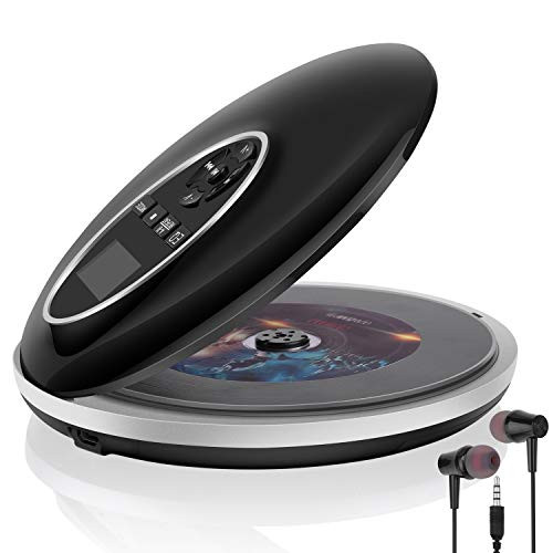 Portable CD Player, LUCKYDIY Personal Compact Disc CD Player with LCD Display, Anti-Skip/Shockproof Protection CD Walkman Players with USB Cable for Home Travel