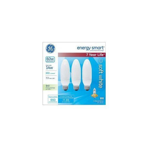 Energy-Smart CFL 14W Light Bulbs, 3pk GE