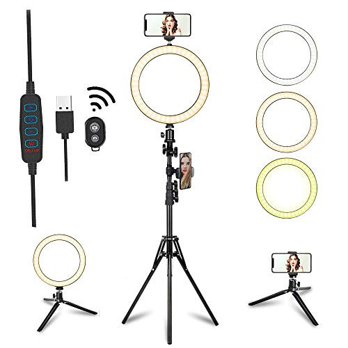 8" LED Selfie Ring Light with Tripod Stand & Phone Holder for Live Streaming & YouTube Video & Vlogs, Dimmable Makeup Ring Light for Photography, Shooting with 10 Brightness Level & 3 Light Modes 8" LED Selfie Ring Light with Tripod Stand & Phone Holder for Live Streaming & YouTube Video & Vlogs, Dimmable Makeup Ring Light for Photography, Shooting with 10 Brightness Level & 3 Light Modes