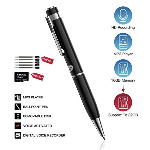 Digital Voice Activated Recorder,ATYIME Portable 16GB Voice Mini Recorders,HD Audio Recording Device with Playback,USB,MP3 for Meeting/Classes/Lectures/Speech/Interviews