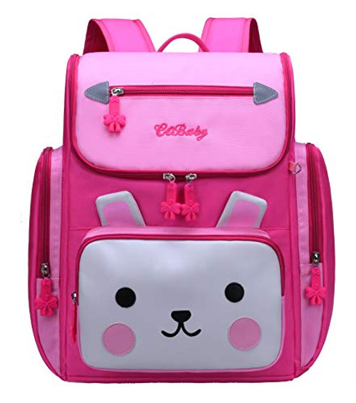 Cute Animal Cartoon Kids Backpack for Boys Girls Light-weight Children Schoolbag Primary Bookbag (Rose Red)