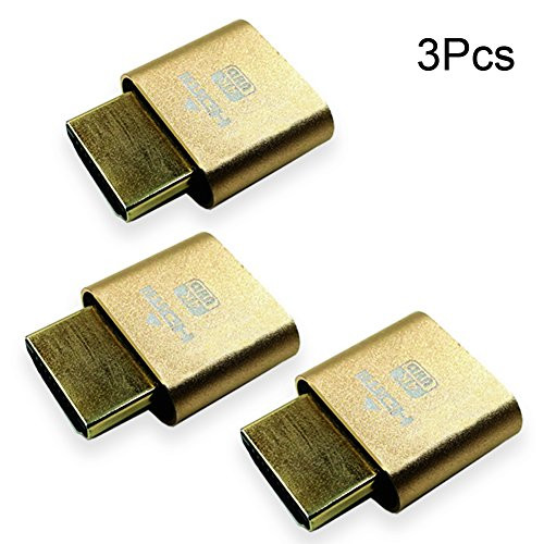 Virtual Display Adapter HDMI 2.0 DDC EDID Dummy Plug Display Emulator-3Pack