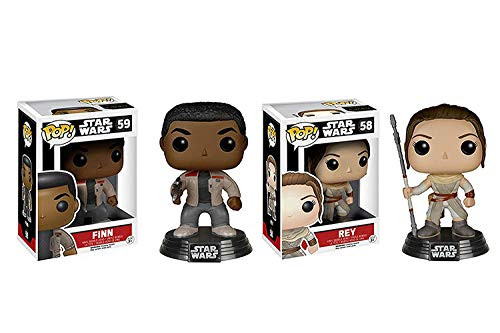 Funko POP Star Wars The Force Awakens: Finn and Rey 2 Piece BUNDLE
