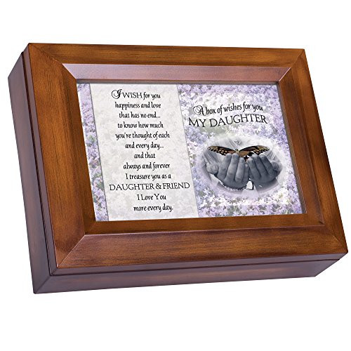 Cottage Garden My Daughter Dark Wood Finish Jewelry Music Box - Plays Tune You are My Sunshine Cottage Garden My Daughter Dark Wood Finish Jewelry Music Box - Plays Tune You are My Sunshine