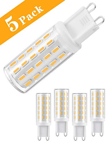 G9 LED Bulb 4W (40W Halogen Equivalent), 450LM Daylight White 6000K, 110V 120V G9 Ceramic Base Non-dimmable Light Bulb for Ceiling Light, Under Cabinet (5Pack)