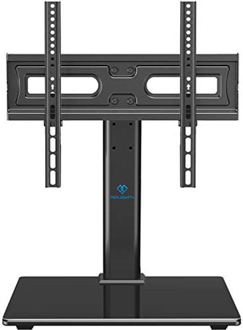PERLESMITH Universal TV Stand Table Top TV Base for 32 to 55 inch LCD LED OLED 4K Plasma Flat Screen TVs - Height Adjustable TV Mount Stand with Tempered Glass Base, VESA 400x400mm, Holds up to 88lbs