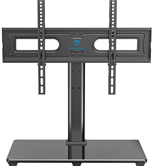 PERLESMITH Universal TV Stand Table Top TV Base for 37 to 70 inch LCD LED OLED 4K Flat Screen TVs - Height Adjustable TV Mount Stand with Tempered Glass Base, VESA 600x400mm, Holds up to 99lbs