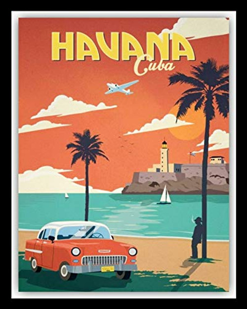 FIKR Havana Cuba La Habana Metal Holiday Poster Print Picture Plaque Tin Sign ,Vintage Metal Pub Club Cafe bar Home Wall Art Decoration Poster Retro 8x12 inches