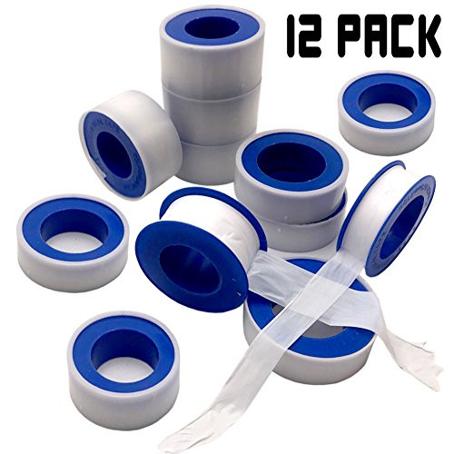 Teflon Tape - 12 Rolls PTFE Tape Thread Tape Thread Seal Tape Pipe Sealant Tape for Plumbers Plumbing for Shower Heads and Pipe Threads