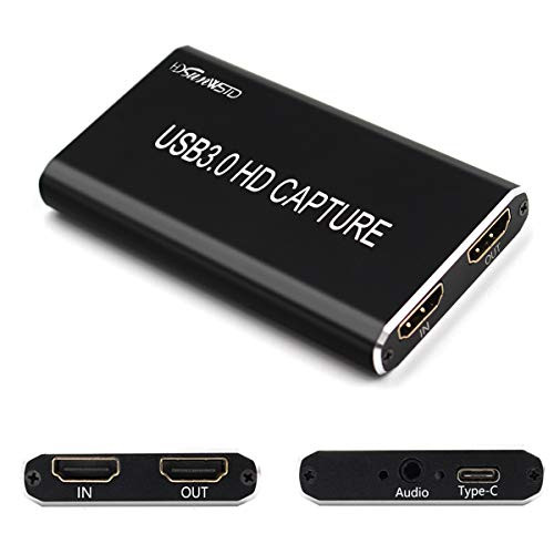 HDMI USB 3.0 Video Capture, 1080p@60fps Grabber (Type-C/USB 3.0 Capture), Game & Video HDMI Capture Device, Stream Live, for Xbox,PS4, Switch,DSLR,Camcorders. for Windows & Mac OS.