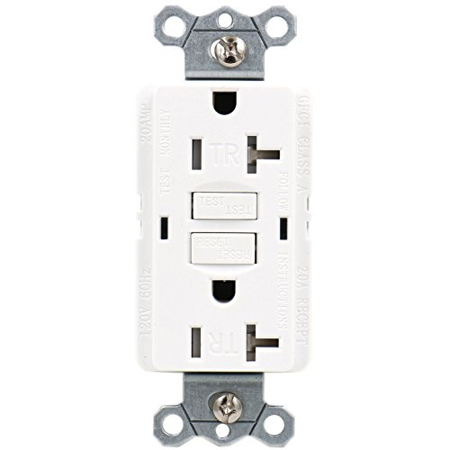 Baomain GFCI Outlet Receptacle 20Amp 120VAC 60Hz Tamper-Resistant, Ground Fault Circuit Interruptor, LED indicator UL&CUL listed White