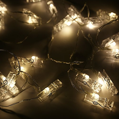 MoKo Photo Clips String Lights, 3m/9.8ft 20 LED Fairy String Light USB & Battery Powered Twinkle Lights for Hanging Photos Pictures Cards Party Wedding Christmas Home Decoration, Warm White MoKo Photo Clips String Lights, 3m/9.8ft 20 LED Fairy String Light USB & Battery Powered Twinkle Lights for Hanging Photos Pictures Cards Party Wedding Christmas Home Decoration, Warm White