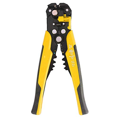8-Inch Automatic Cable Wire Stripper Stainless Steel Crimper Pliers Multifunctional Terminal Tool (Yellow)