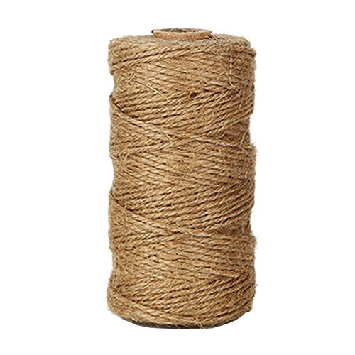 Tenn Well Natural Jute Twine, 328 Feet 2Ply Rustic Twine String for Crafts, Gift Wrapping, Packing, Christmas Decoration and Gardening Applications