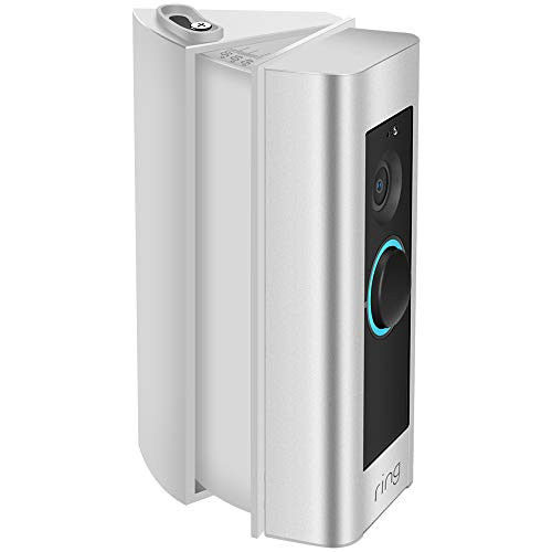 CAVN Adjustable (30 to 55 Degree) Compatible Ring Video Doorbell Pro Angle Mount, Replacement Adapter Adjustment Mounting Plate Bracket Wedge Corner Kit with Screwdriver and Screws (Style 1/White)