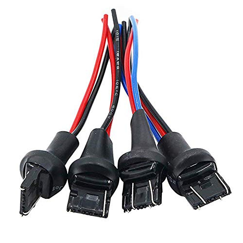 YSY 7440 7443 T20 Bulb Connector Male Adapter Wiring Harness for Automotive Brake Light Bulbs/Turn Signal/Reverse Light Bulbs Socket (Pack of 4) (7440-Male Connector)