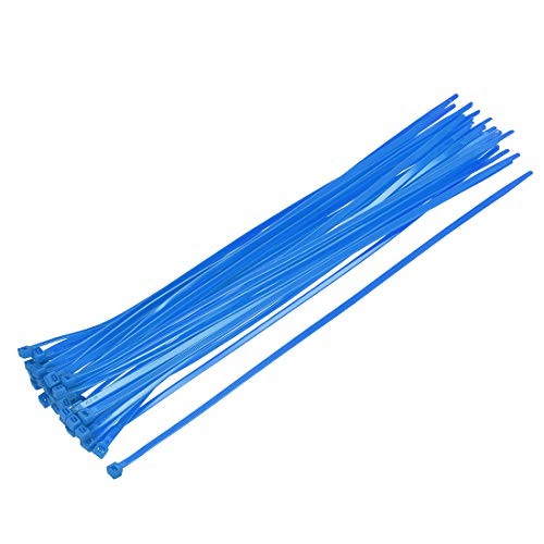 uxcell Cable Zip Ties 400mmx4.8mm Self-Locking Nylon Tie Wraps Blue 100pcs