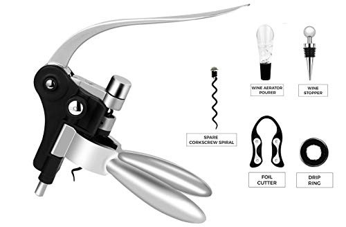 Rabbit Wine Opener Set -2020 Upgraded All-In-One Wine Bottle Opener Kit - Lever Wine Opener Corkscrew Set - Wine Opener Kit