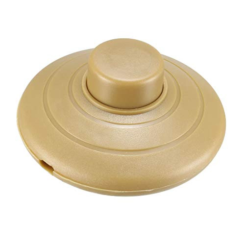 uxcell Inline Latching Foot Pedal Push Button Switch, 250V 2A /125V 3A Round Lamp Light Foot Control ON/Off Footswitch Green