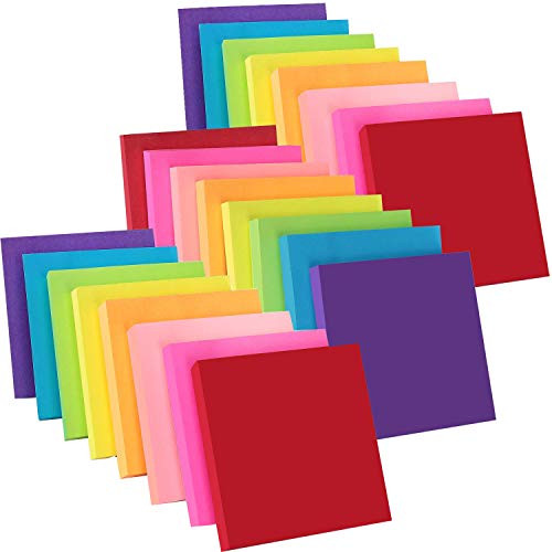 ZCZN 8 Bright Color Sticky Notes, 3 x 3 in, 24 Pads/Pack, 100 Sheets/Pad, Self-Stick Notes