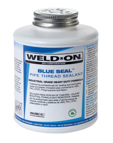 Weld-On 87685 Blue Seal Plastic and Metal Pipe Thread Sealant with Brush in Cap Applicator, 1/2 pint Can