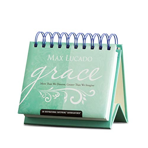 Dayspring Max Lucado - Grace - Perpetual Calendar (85394), 5 1/4" x 4 1/4" x 1 1/2", Blue