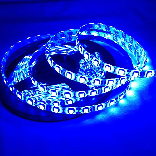 Lighten Glimmer 5M SMD 5050 Flexible Strip Light Blue Color 300 LEDs 60led/m Waterproof IP65 DC 12V Black PCB