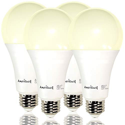 AmeriLuck 2700K Soft White 3-Way LED Light Bulb A21, 50-100-150W Equivalent, Omni-Directional, UL Listed (4 Pack)