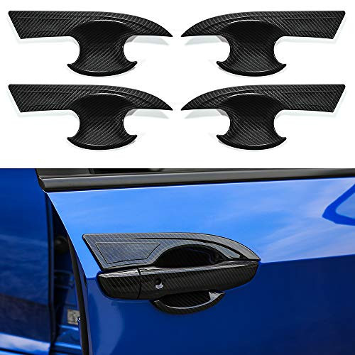 Thenice for 10th gen Civic ABS Carbon Fiber Style Exterior Door Handle Bowl Cover Trims for Honda Civic 2016 2017 2018 2019 2020 (No Logo)