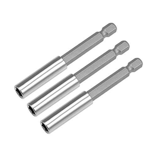 uxcell 3 Pcs 1/4 Inch Hex Shank by 3 Inch Magnetic Bit Holder Extension, Quick Release Screwdriver Drill Bit Power Tool